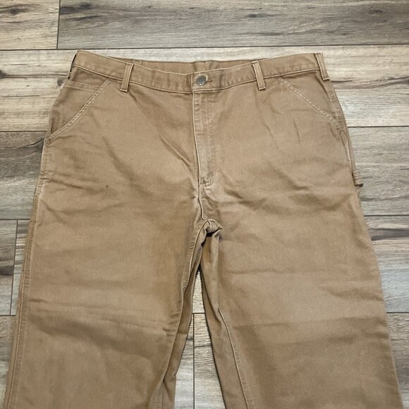 Men's Carhartt Duck Cavas Jeans SZ 40x30 Tan Brown Cotton Work Casual B11 BRN - Picture 2 of 12